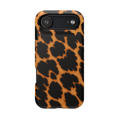 Leopard Print Impact-Resistant iPhone Case with MagSafe compatibility