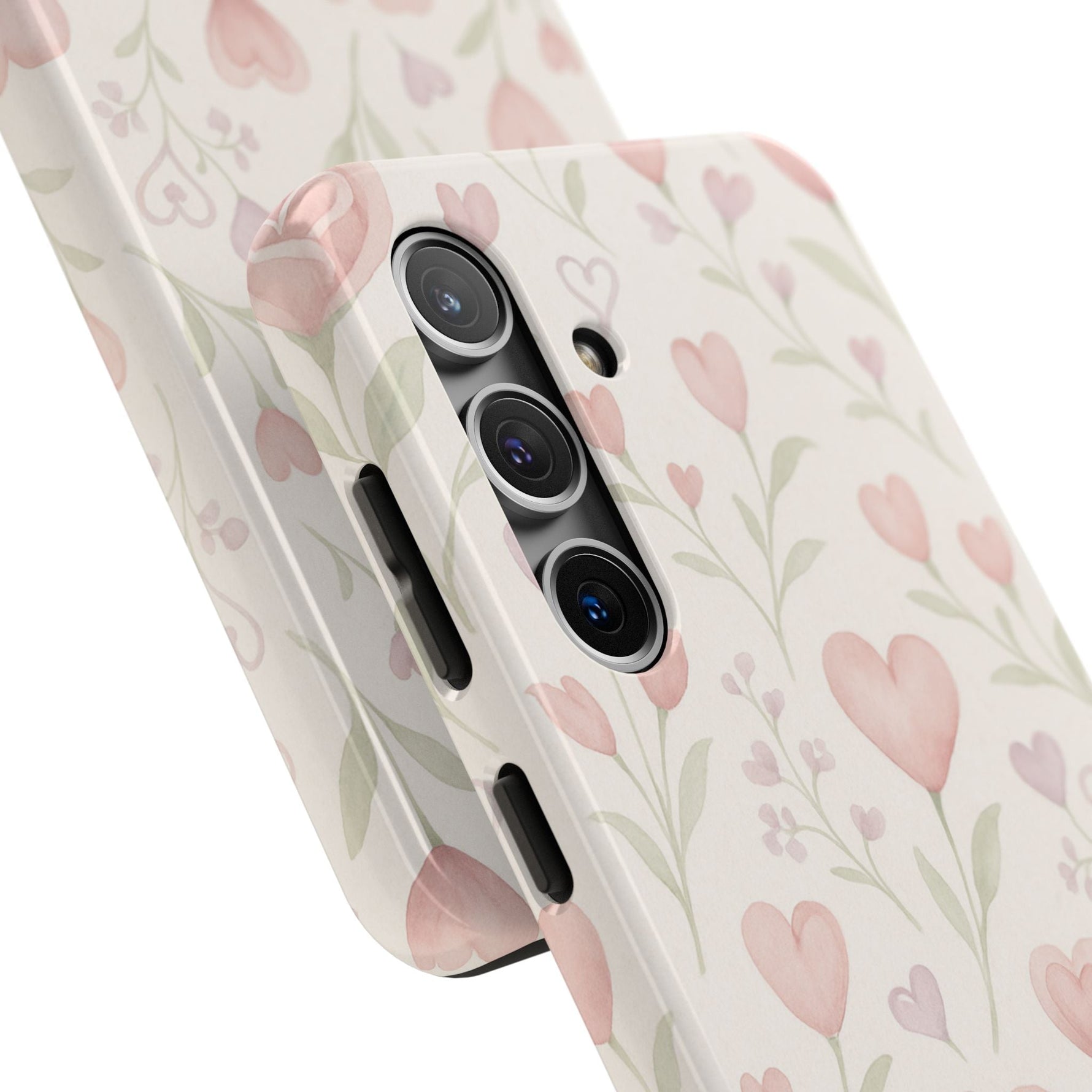 Pink Watercolor Heart Floral Pattern | Tough Impact Phone Case  Shamo's