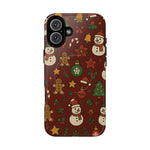 Snowman & Gingerbread Tough iPhone Case (MagSafe compatible)  Shamo's iPhone 16 Plus / Glossy