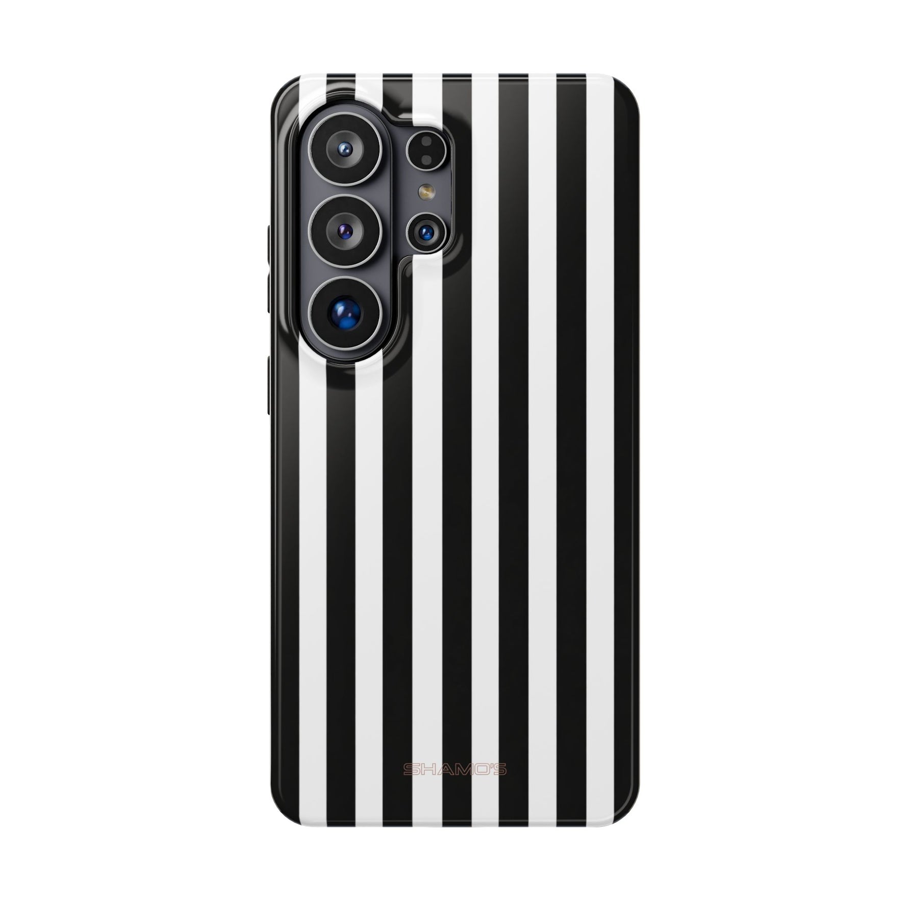 Striped MagSafe Compatible Magnetic Impact-Resistant Phone Case | Black & White Vertical Stripe (Noir Blanc) - Samsung Galaxy S26 Ultra / Glossy - Shamo's