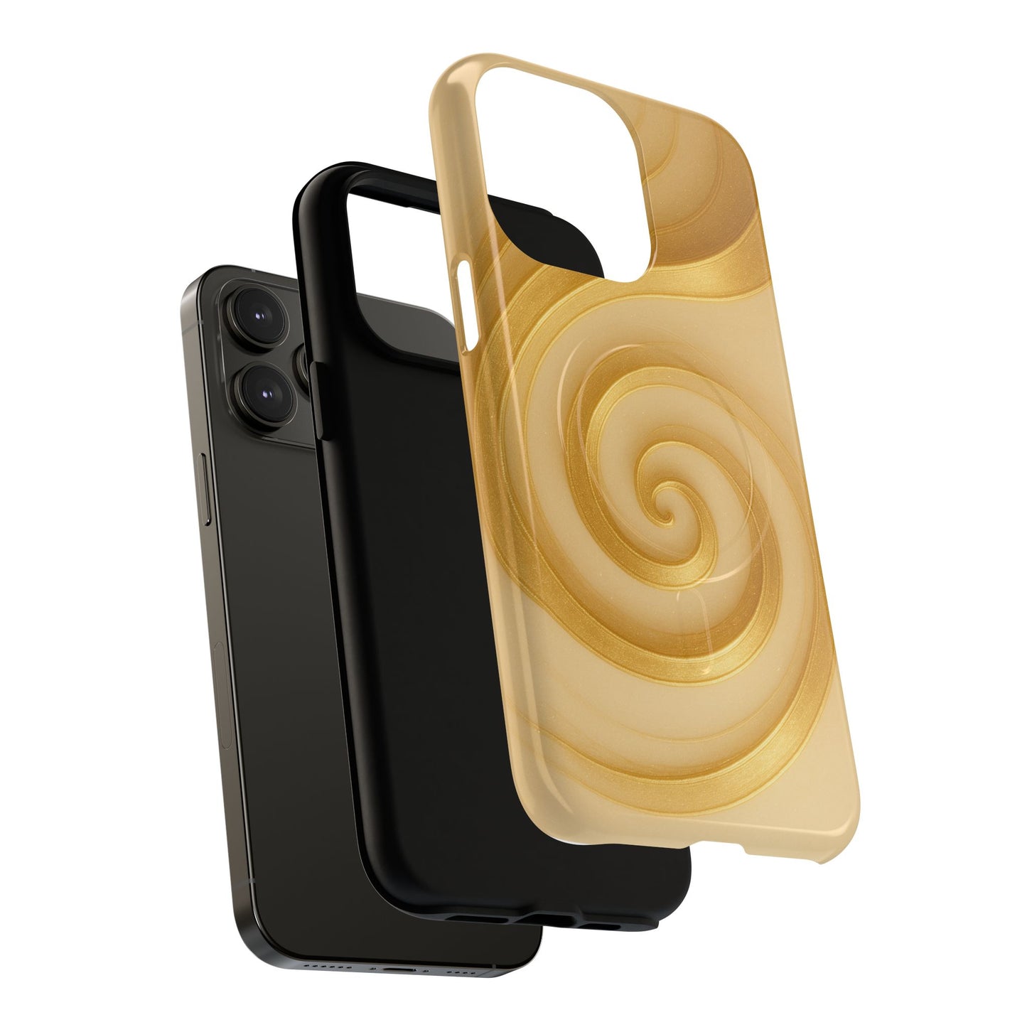 Luxury Series Swirl Gold iPhone Case compatible with MagSafe