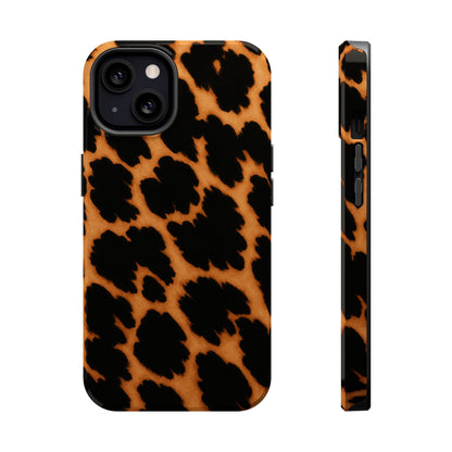 Leopard Print Impact-Resistant iPhone Case with MagSafe compatibility