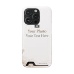 Funda para teléfono personalizable con tarjetero | Añade tu propia foto y texto