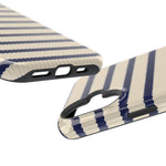 Navy & Cream Ribbed Holiday Sweater Design iPhone Case with MagSafe compatibility  Shamo's