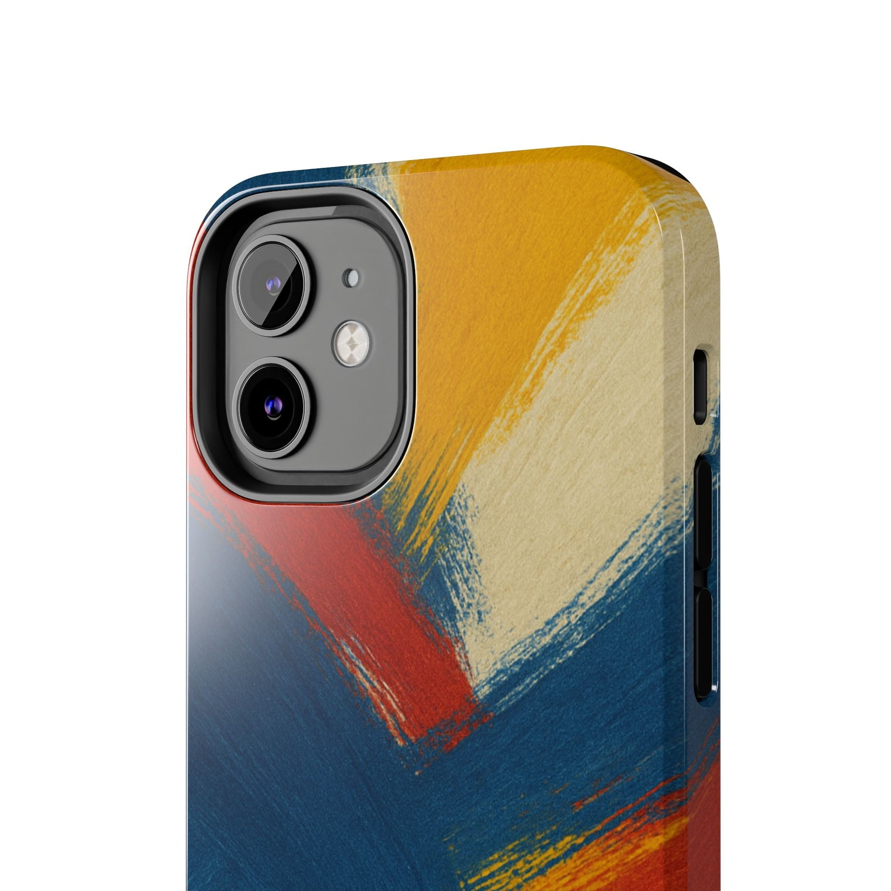 Abstract Brushstroke Tough Phone Case — Colorful Red, Blue & Yellow Protective Cover  Shamo's