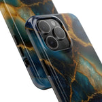 Blue Gold Agate Tough Phone Case Marble Stone Design  Shamo's