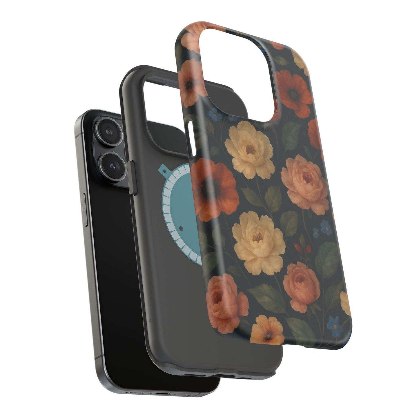 Floral Vintage Rose Magnetic Impact iPhone Case with MagSafe  Shamo's