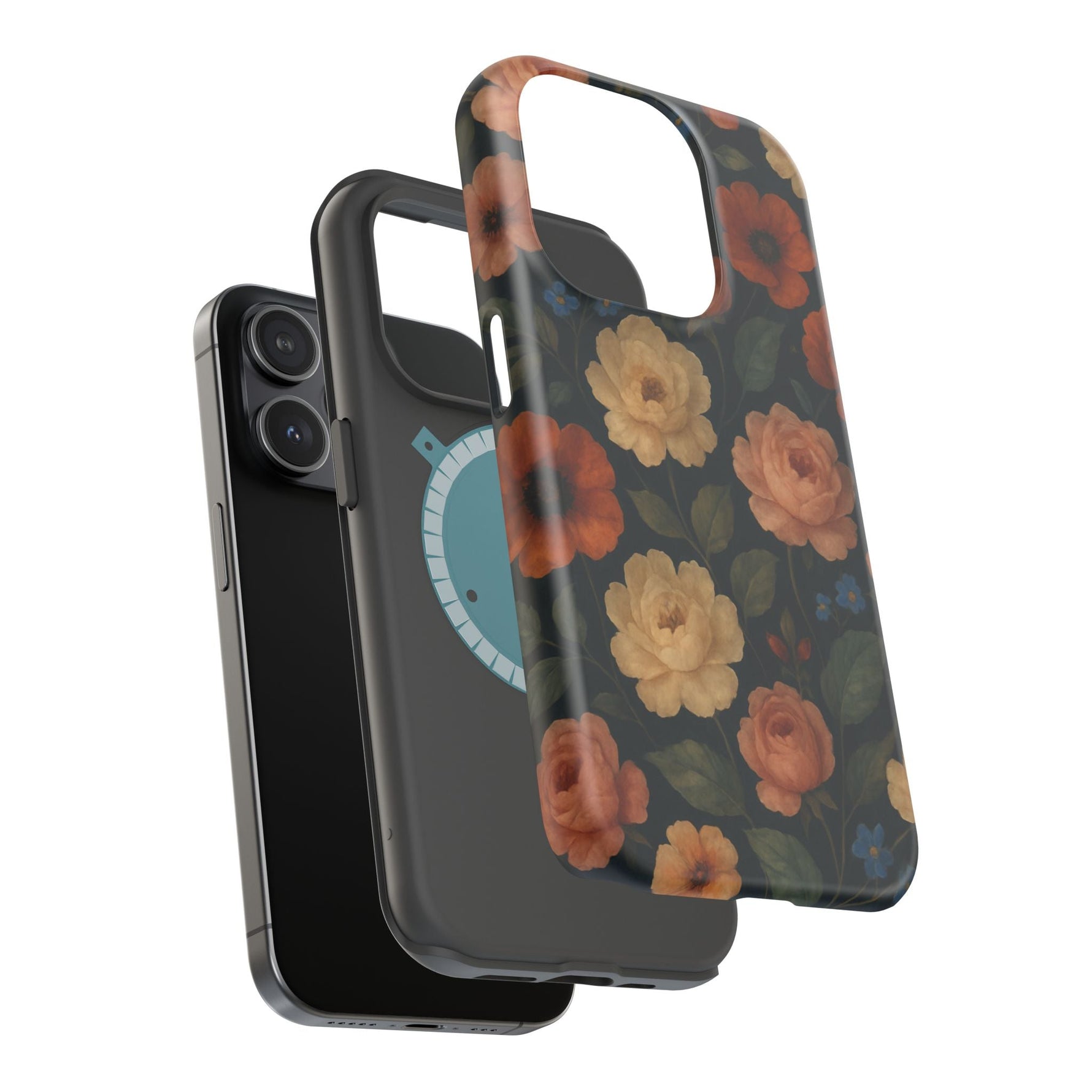 Floral Vintage Rose Magnetic Impact iPhone Case with MagSafe  Shamo's
