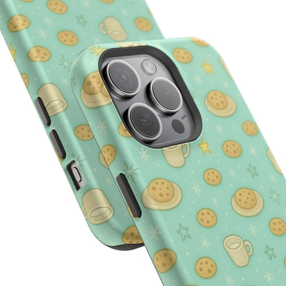 Cookie & Coffee Pattern Tough iPhone Case — Impact-Resistant
