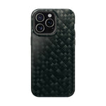 Dark Carbon Fiber Texture Magnetic Impact-Resistant iPhone Case | MagSafe compatible  Shamo's iPhone 15 Pro Max / Glossy