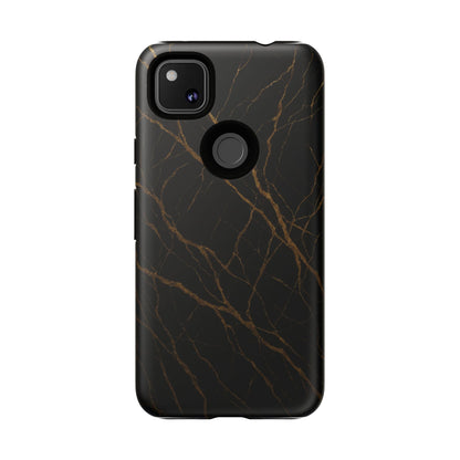 Black Marble Tough iPhone Case