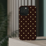 Polka Dot iPhone Case — Brown & Cream Protective Cover with MagSafe compatibility  Shamo's