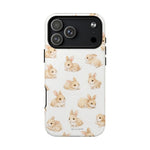 Small size clear phone case with cute beige bunny pattern for iPhone camera protection