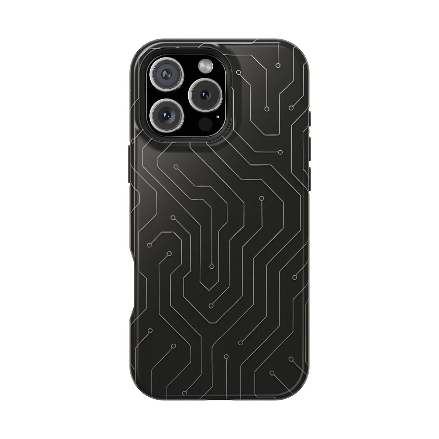 Black Circuit Board Design iPhone Case | MagSafe  Shamo's iPhone 16 Pro Max / Glossy