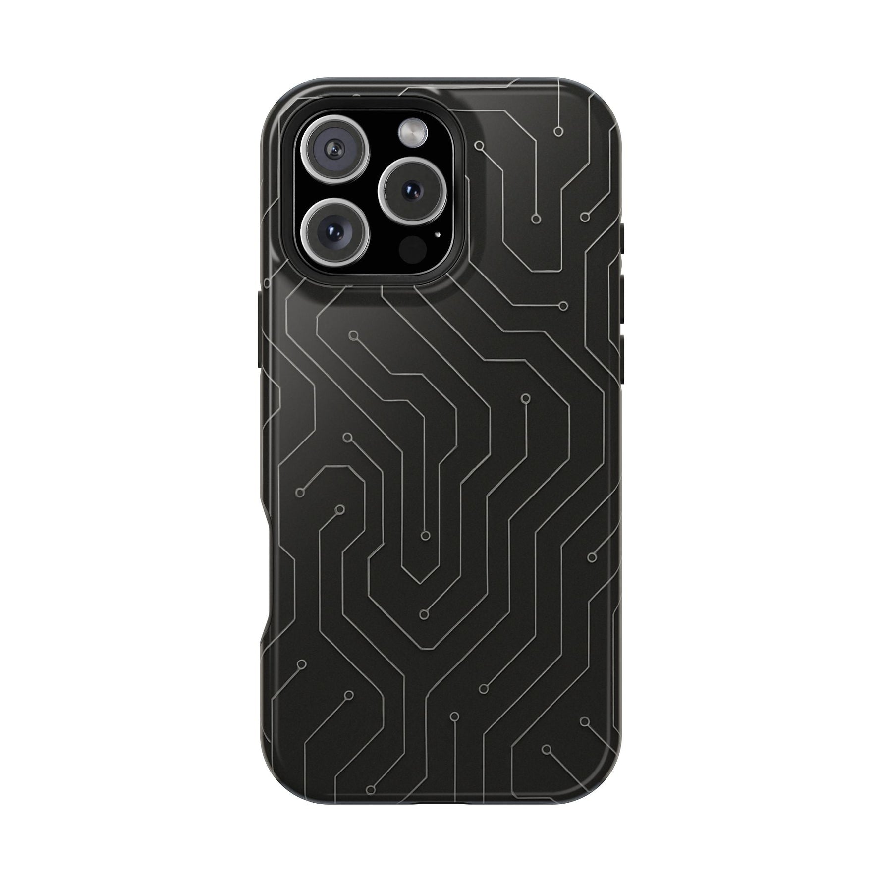 Black Circuit Board Design iPhone Case | MagSafe  Shamo's iPhone 16 Pro Max / Glossy