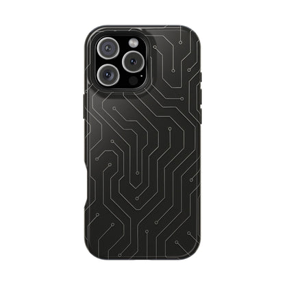 Black Circuit Board Design iPhone Case | MagSafe  Shamo's iPhone 16 Pro Max / Glossy
