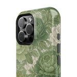 Green Succulent Floral Magnetic Impact-Resistant iPhone Case, MagSafe Compatible - iPhone 17 / Glossy - Shamo's
