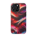 Abstract Red Wave Magnetic Impact-Resistant Phone Case | MagSafe