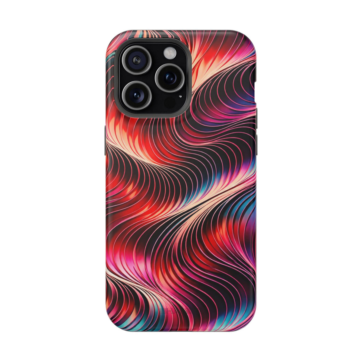 Abstract Red Wave Magnetic Impact-Resistant Phone Case | MagSafe