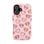 Pink Puppy Heart Pattern MagSafe Impact-Resistant iPhone Case, Valentine Phone Cover