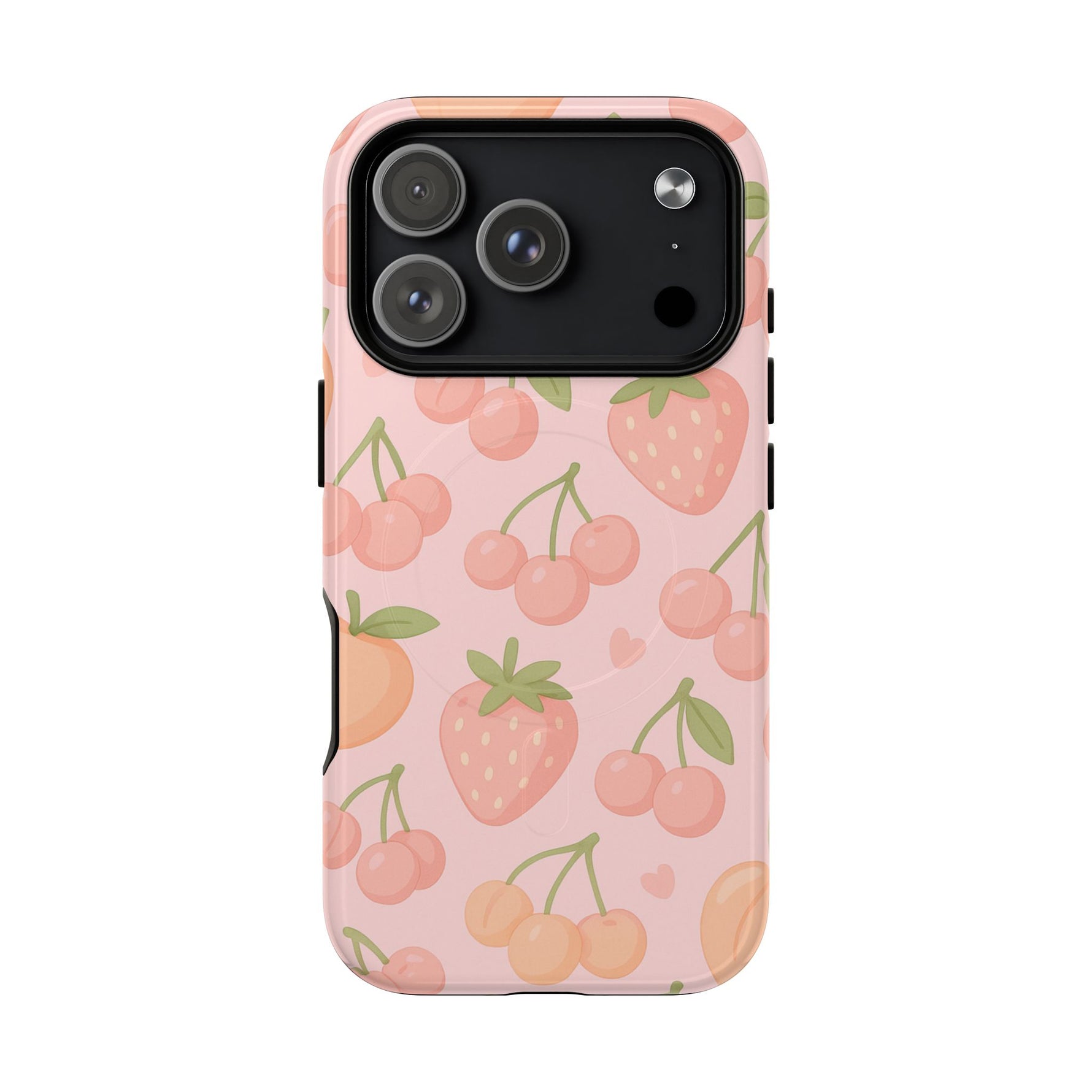 Cute Fruits iPhone Case - Colorful Cherry & Strawberry Design | MagSafe