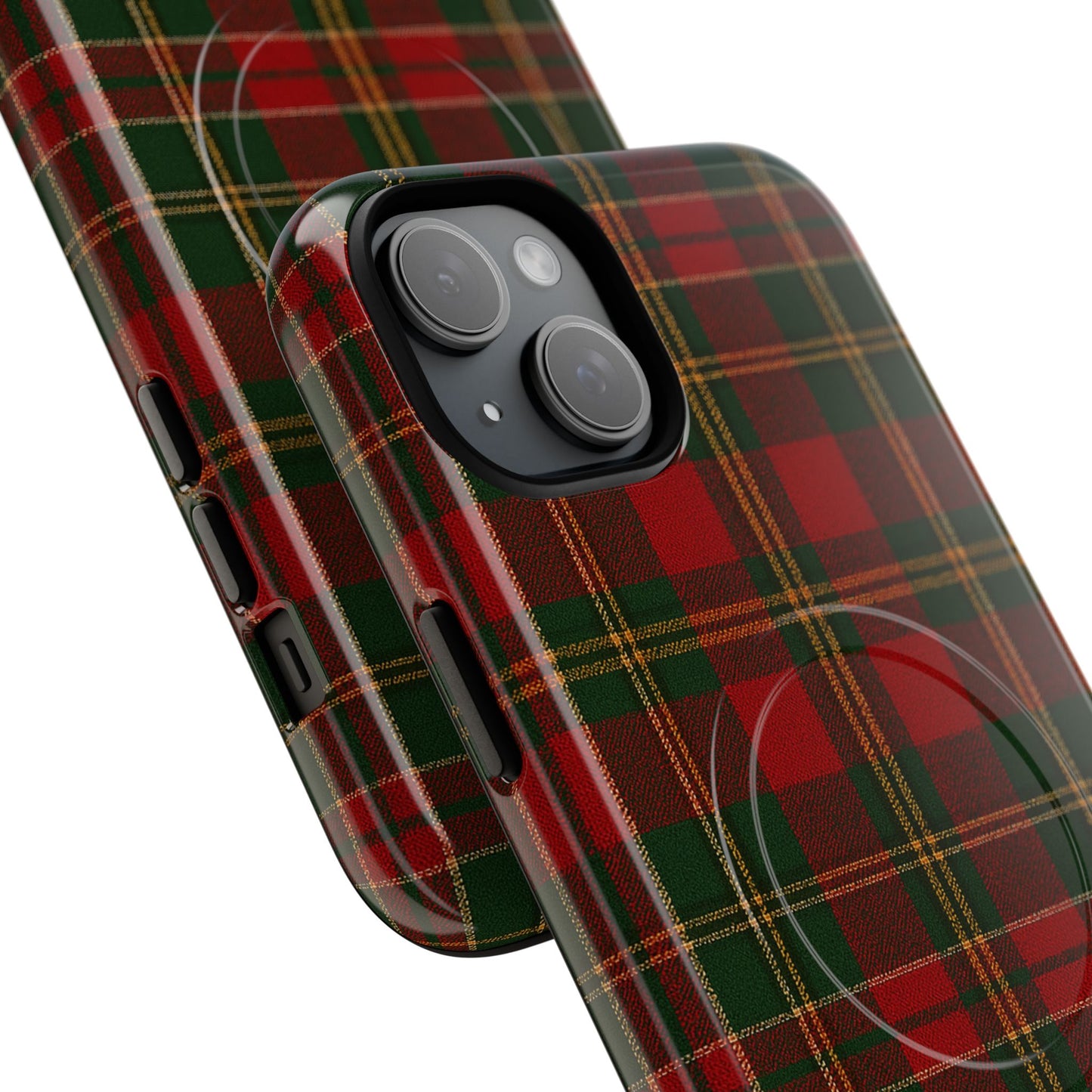 Plaid Holiday iPhone Case — Red & Green Tartan (MagSafe compatible)