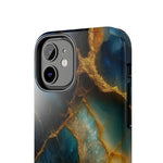 Blue Gold Agate Tough Phone Case Marble Stone Design  Shamo's