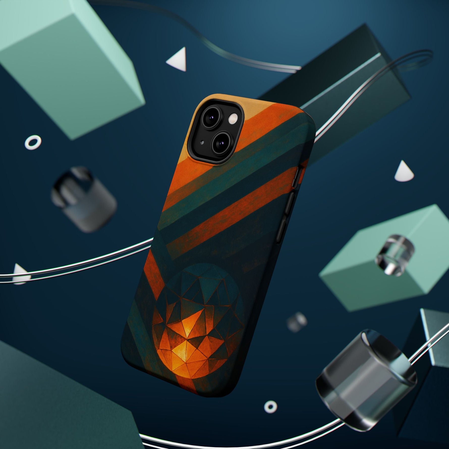 “Geometry of Becoming” Abstract iPhone MagSafe Case — Magnetic Impact-Resistant  Shamo's