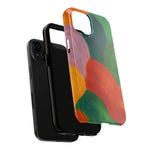 Abstract Color Wave Tough Phone Case — Bold Orange & Green Protective Phone Cover  Shamo's