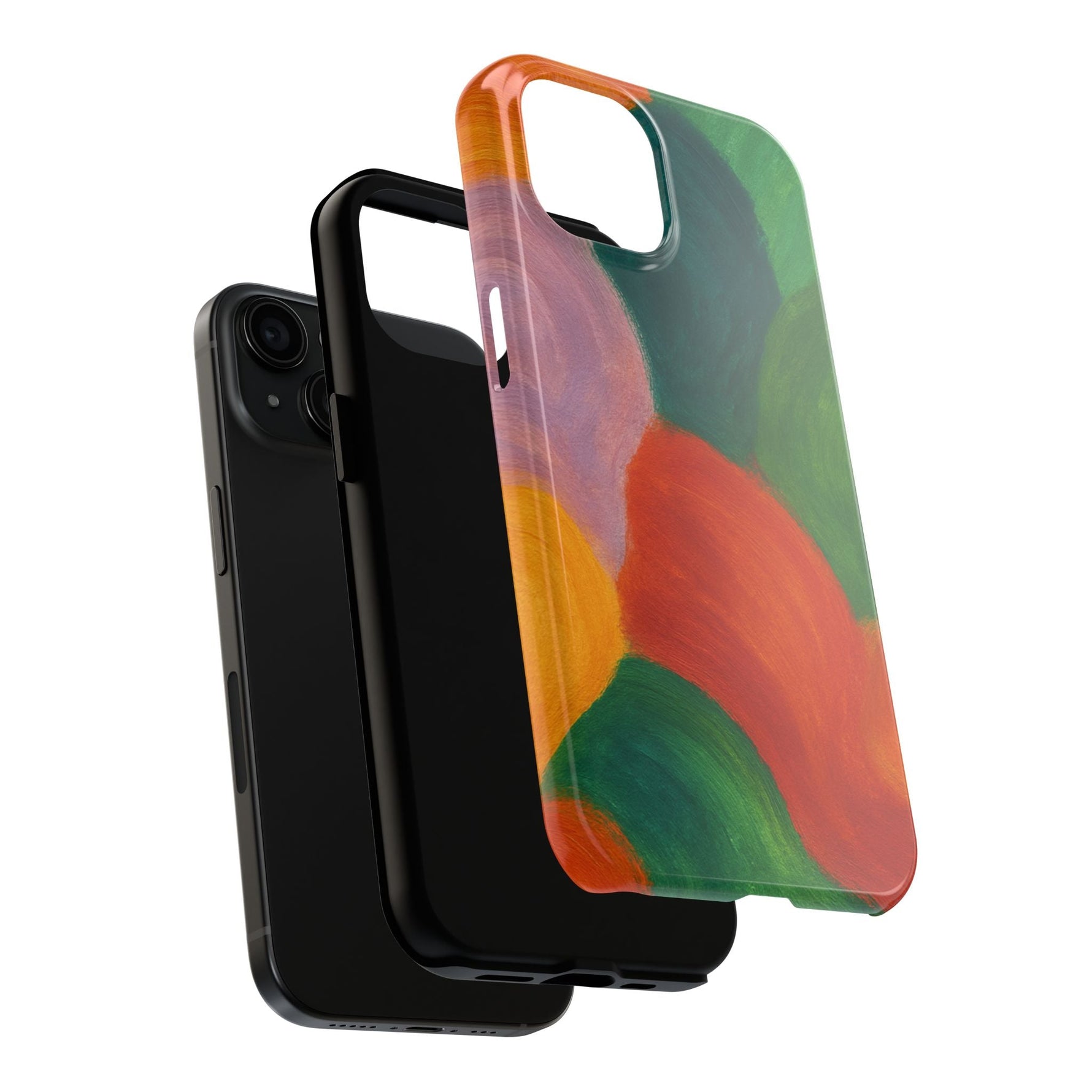 Abstract Color Wave Tough Phone Case — Bold Orange & Green Protective Phone Cover  Shamo's