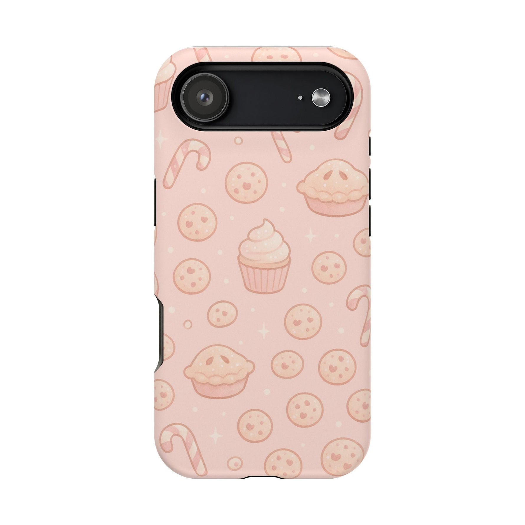 Pink Holiday Sweets Pattern (Cupcake, Pie, Candy Cane) iPhone Case with MagSafe  Shamo's iPhone 17 Air / Matte