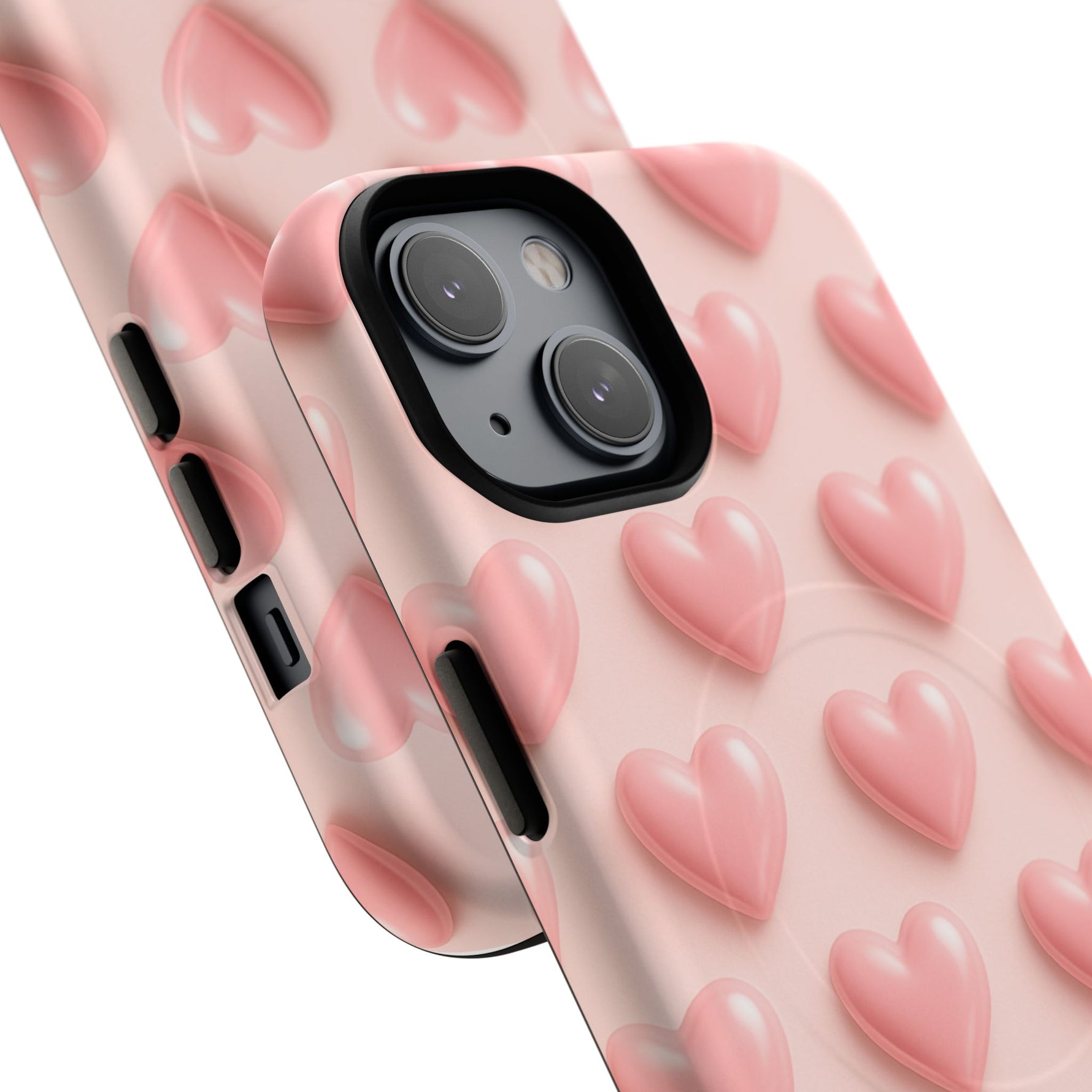 Baby Pink Pearl Hearts 3D iPhone Case | MagSafe - Shamo's
