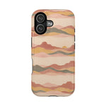 Sunset Trails – Desert Landscape MagSafe Phone Case, glossy iPhone 17, rear view