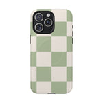 Sage Checkerboard Tough iPhone Case - Compatible with MagSafe - Shamo's