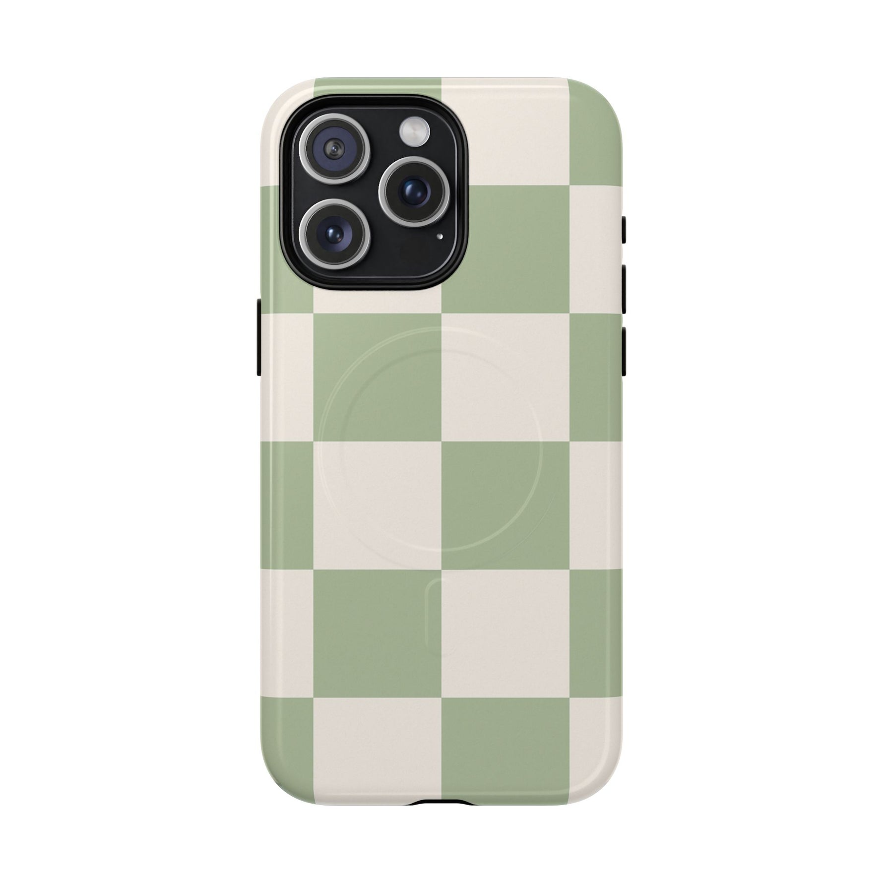 Sage Checkerboard Tough iPhone Case - Compatible with MagSafe - Shamo's