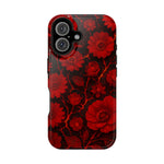 Melted Lava Dark Red Floral iPhone Case — MagSafe Compatible  Shamo's iPhone 16 / Glossy