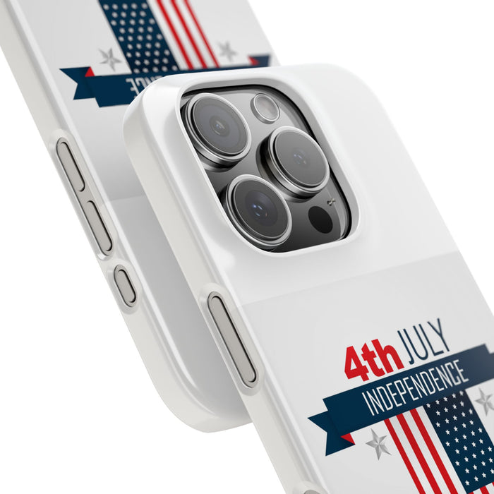 Slim Phone Cases with 4th of July writing for iPhone 17 and more