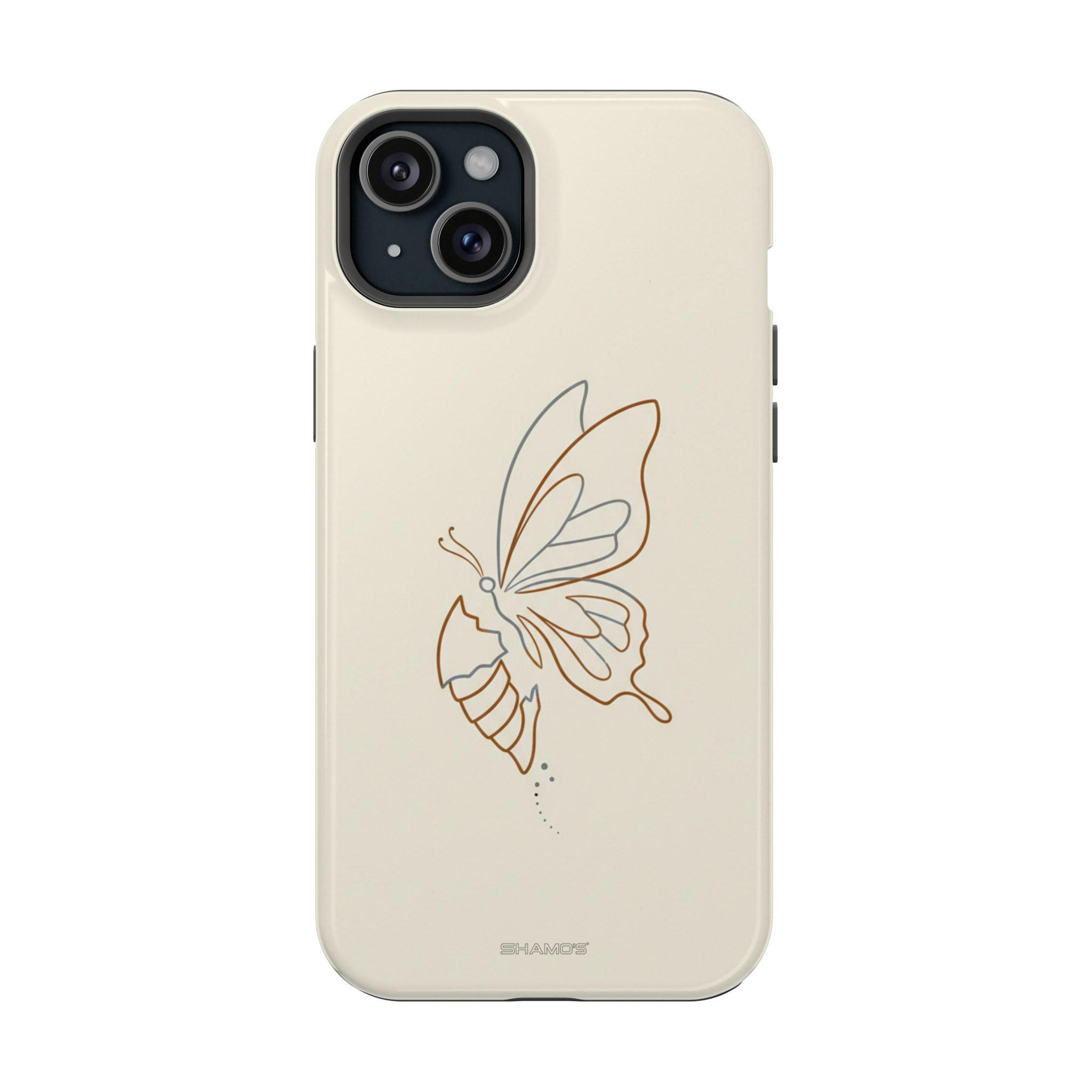 Butterfly Transformation from Caterpillar Minimalist Magnetic Impact-Resistant Phone Case with Magsafe - iPhone 15 Plus / Glossy - Shamo's