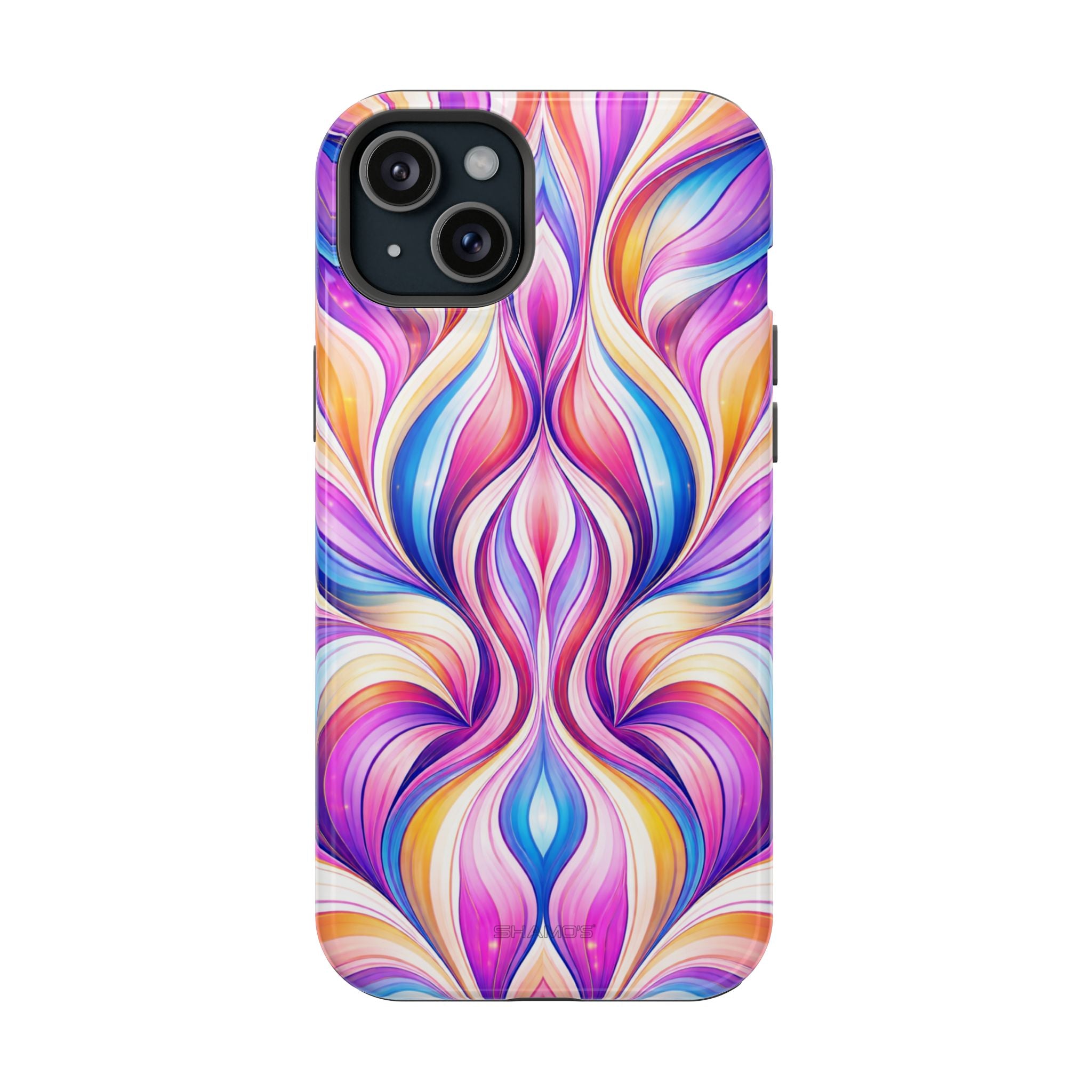 Colorful Abstract Swirl Magnetic Impact iPhone Case | MagSafe - iPhone 15 Plus / Glossy - Shamo's
