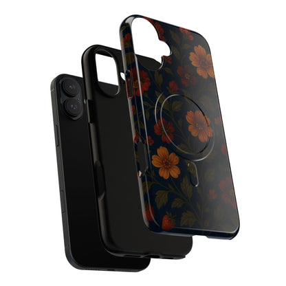 Floral Night Velvet iPhone Case - Works with MagSafe