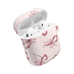Floral Ribbon AirPod Case — Pink Bow Pattern Protective Cover
