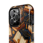 Vintage Books & Graduation Caps MagSafe Phone Case, Impact-Resistant Graduation Gift - iPhone 17 / Glossy - Shamo's