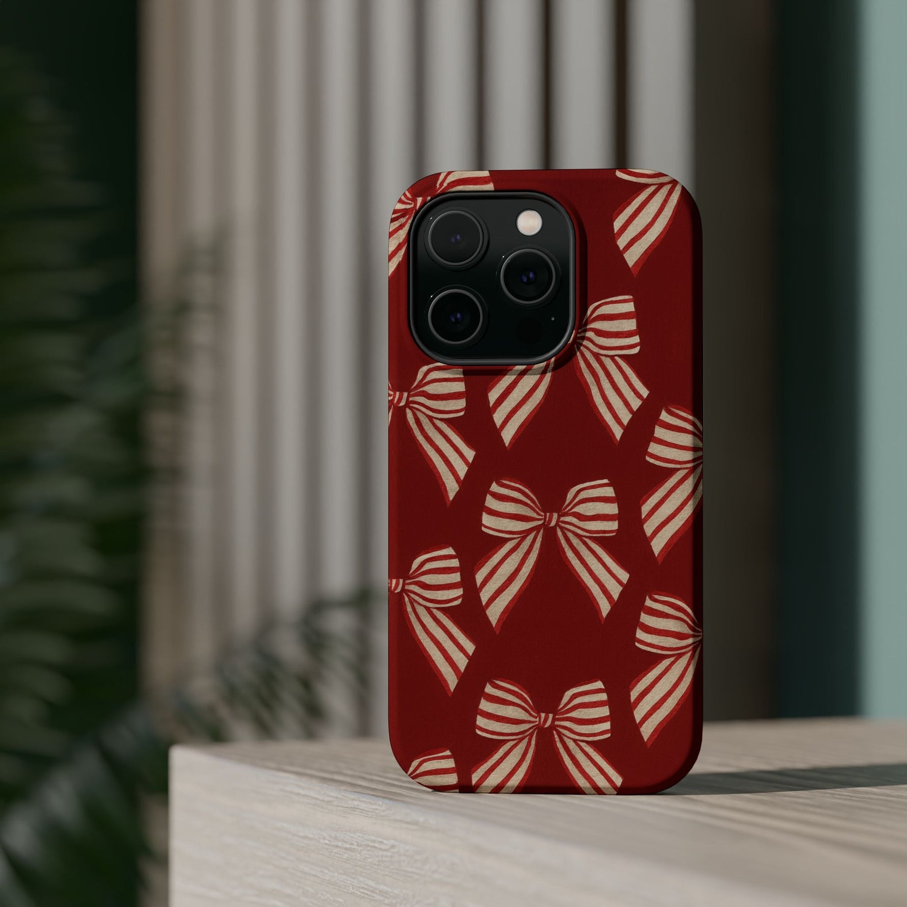 Holiday Red Bow iPhone Case — Impact‑Resistant iPhone Cover with MagSafe compatibility  Shamo's