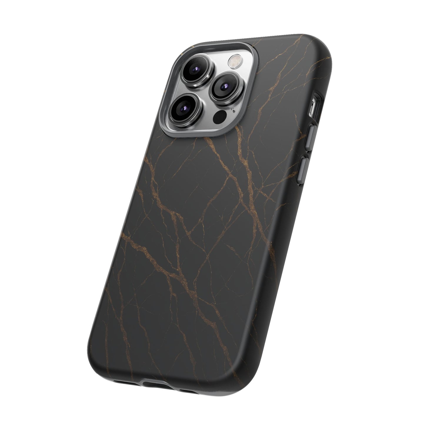 Black Marble Tough iPhone Case