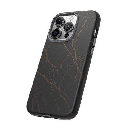 Black Marble Tough iPhone Case