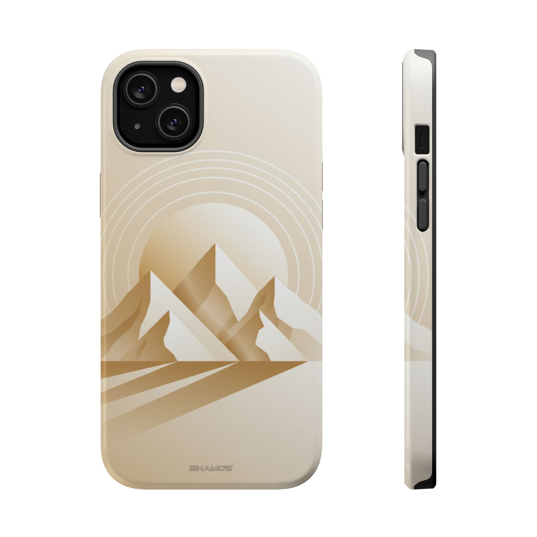 Minimalist Mountain Abstract Landscape iPhone Case with MagSafe Compatibility