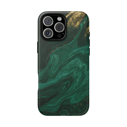 Emerald Marble with Gold Veins iPhone Case | with MagSafe  Shamo's iPhone 16 Pro Max / Matte