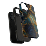 Blue Gold Agate Tough Phone Case Marble Stone Design  Shamo's
