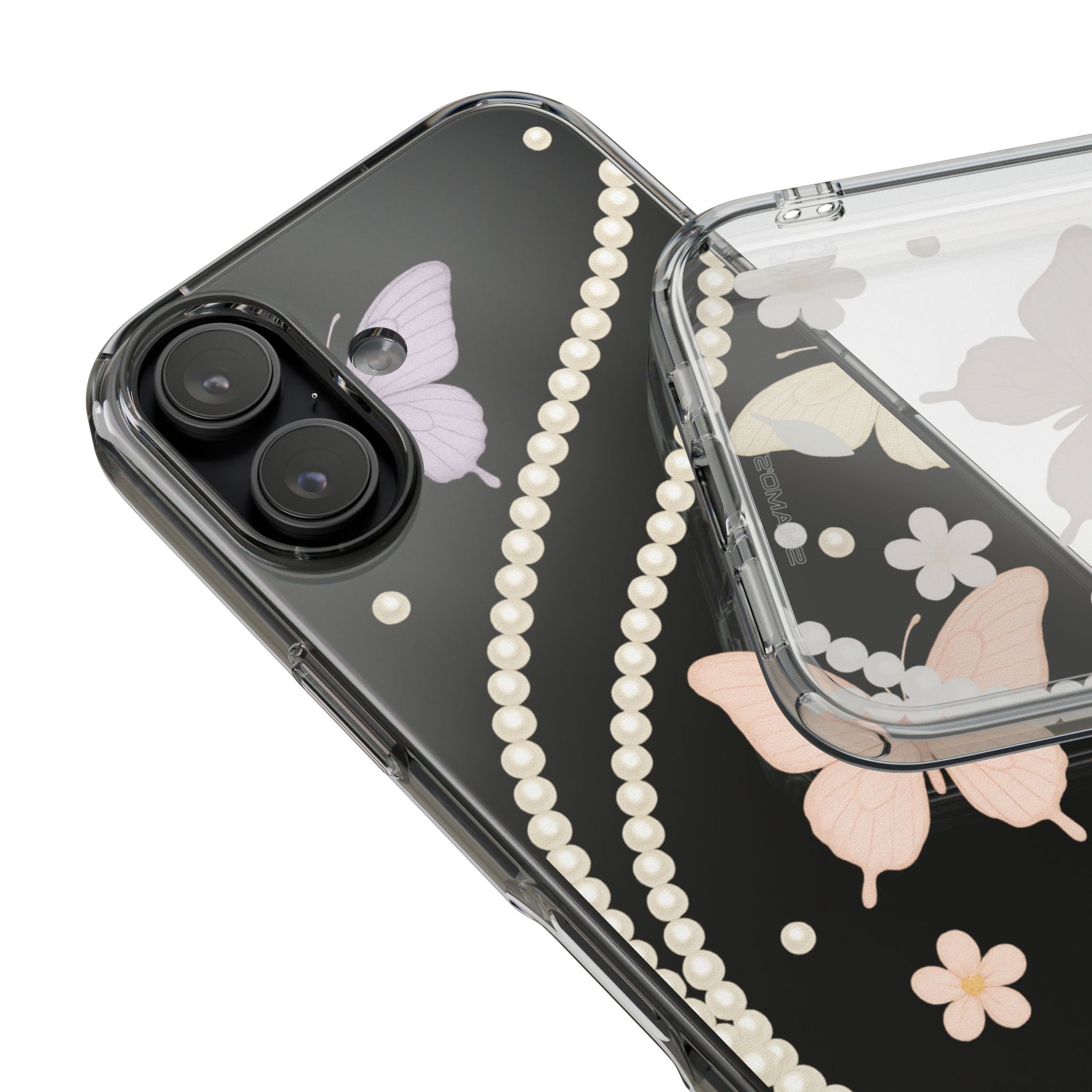 Butterfly Pearl Impact-Resistant Clear iPhone Case - iPhone 17 / Without gift packaging - Shamo's