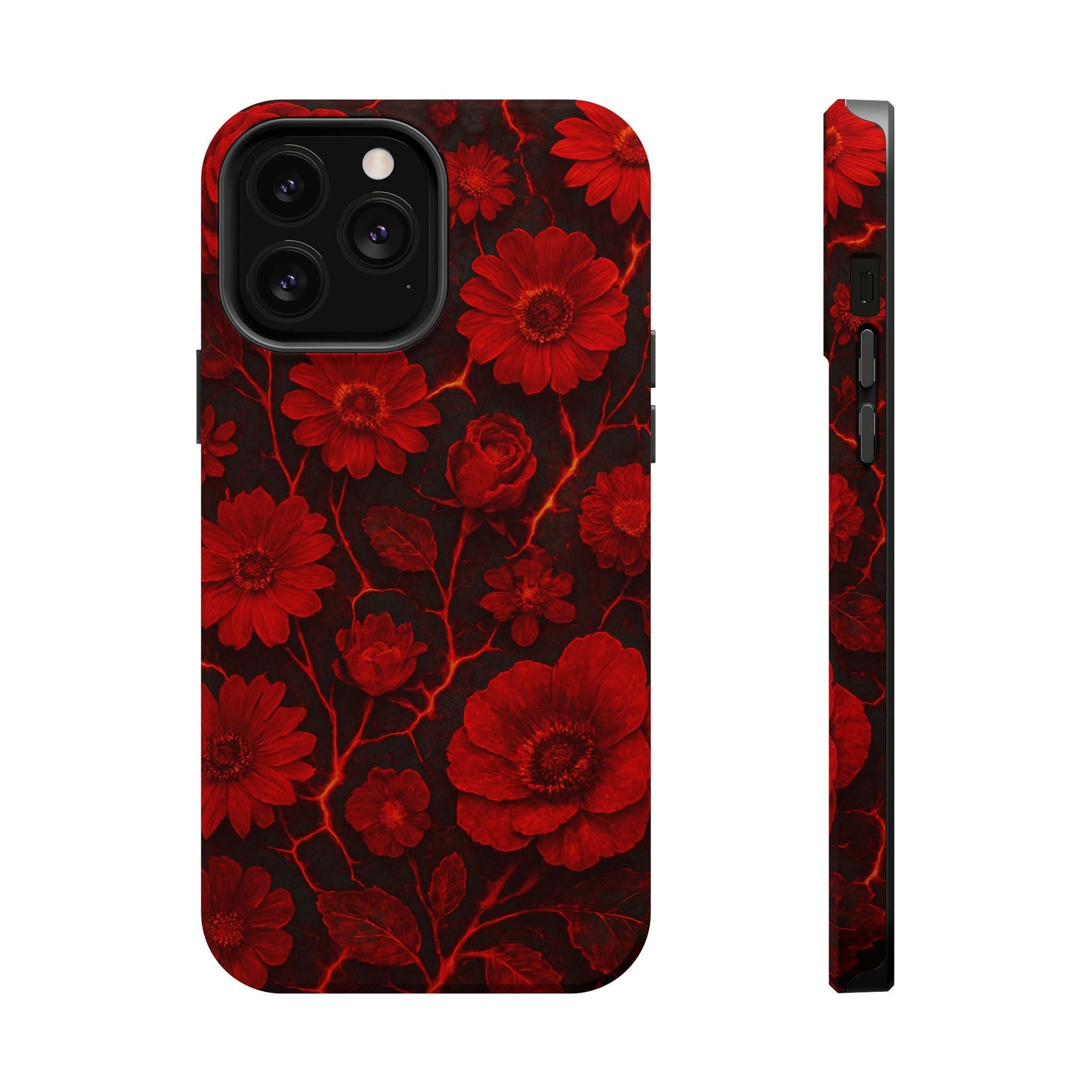 Melted Lava Dark Red Floral iPhone Case — MagSafe Compatible  Shamo's iPhone 13 Pro Max / Matte